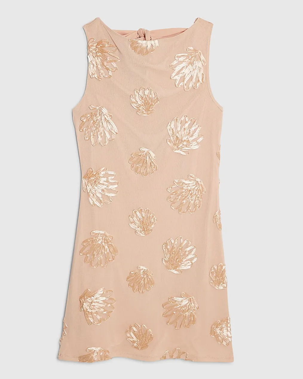 Orange Sleeveless Cornelli Shell Mini Dress
