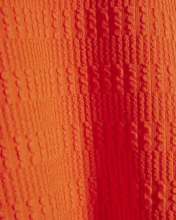 Orange Sleeveless Polo Top