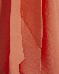 Orange Sleeveless Pussybow Blouse