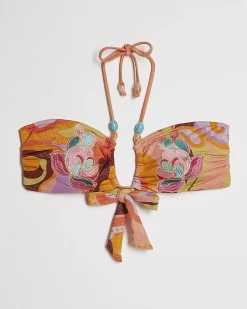 Orange Swirl Bandeau Bikini Top