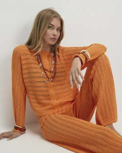 Orange Tape Yarn Knitted Jumper