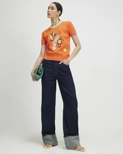 Orange Toucan Knitted T-Shirt
