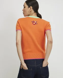Orange Toucan Knitted T-Shirt