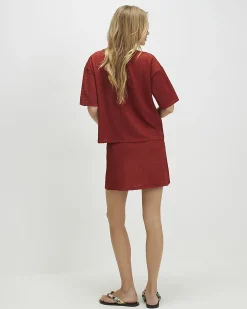 Orange T-Shirt And Skort Set