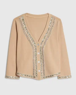 Orange Year Zero Embellished Trim Cardigan