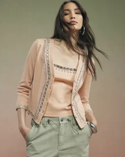 Orange Year Zero Embellished Trim Cardigan