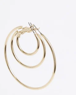 Pack of 3 Gold Mixed Hoop Earrings