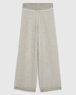 Petite Beige Striped Knitted Trousers
