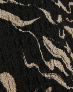 Petite Black Abstract Print Top