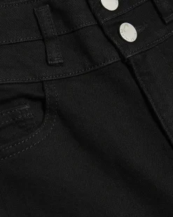 Petite Black High Rise Relaxed Flare Jeans
