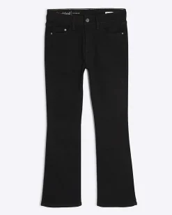 Petite Black Mid Rise Flared Jeans