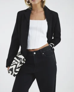 Petite Black Relaxed Straight Jeans