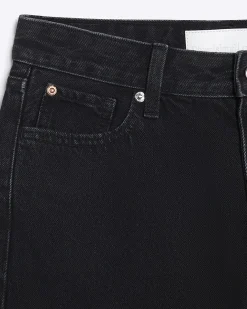 Petite Black Relaxed Straight Jeans