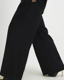 Petite Black Wide Leg Trousers
