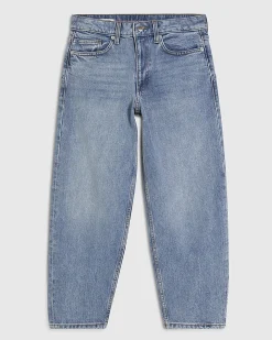 Petite Blue Barrel Leg Jeans