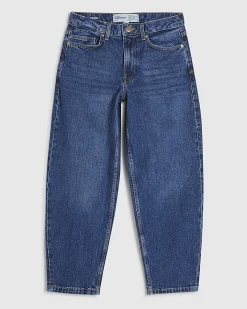 Petite Blue Barrel Leg Jeans