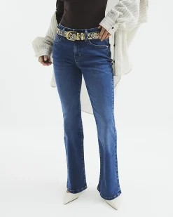 Petite Blue Denim Mid Rise Bootcut Jeans