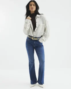 Petite Blue Denim Mid Rise Bootcut Jeans