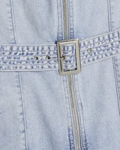 Petite Blue Denim Sleeveless Mini Dress