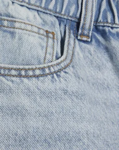 Petite Blue Elasticated A Line Denim Shorts