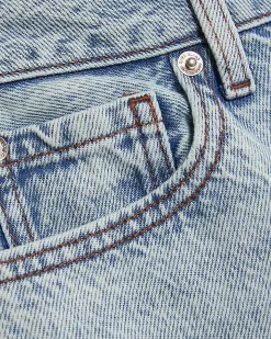 Petite Blue High Rise Relaxed Straight Jeans