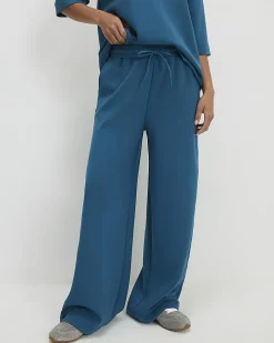 Petite Blue Premium Wide Leg Joggers