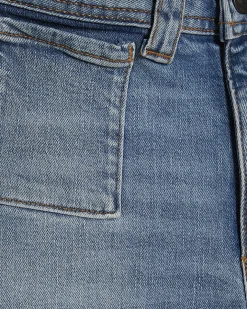 Petite Blue Relaxed Flare Jeans