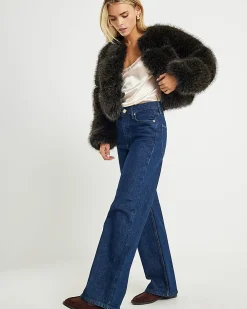 Petite Blue Relaxed Straight Leg Jeans