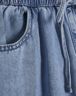 Petite Blue Wide Leg Pyjama Style Jeans