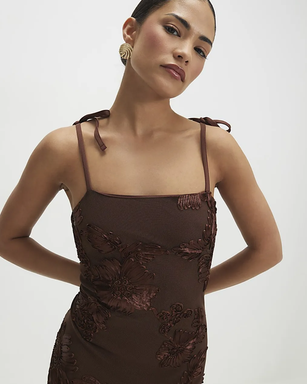 Petite Brown Cornelli Maxi Dress