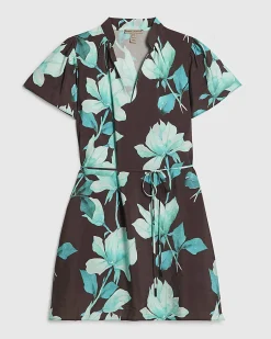 Petite Brown Floral Mini Dress