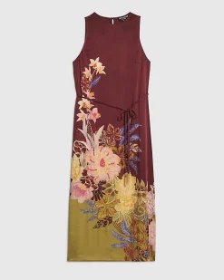 Petite Brown Floral Print Maxi Dress