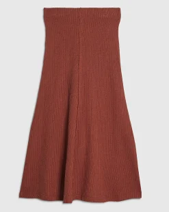 Petite Brown Textured Full Skirt
