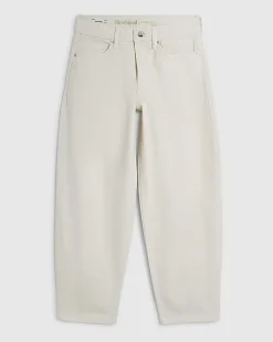 Petite Cream Barrel Leg Jeans
