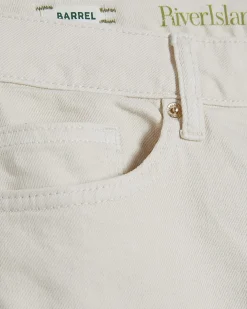 Petite Cream Barrel Leg Jeans