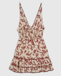 Petite Cream Coral Print Mini Dress
