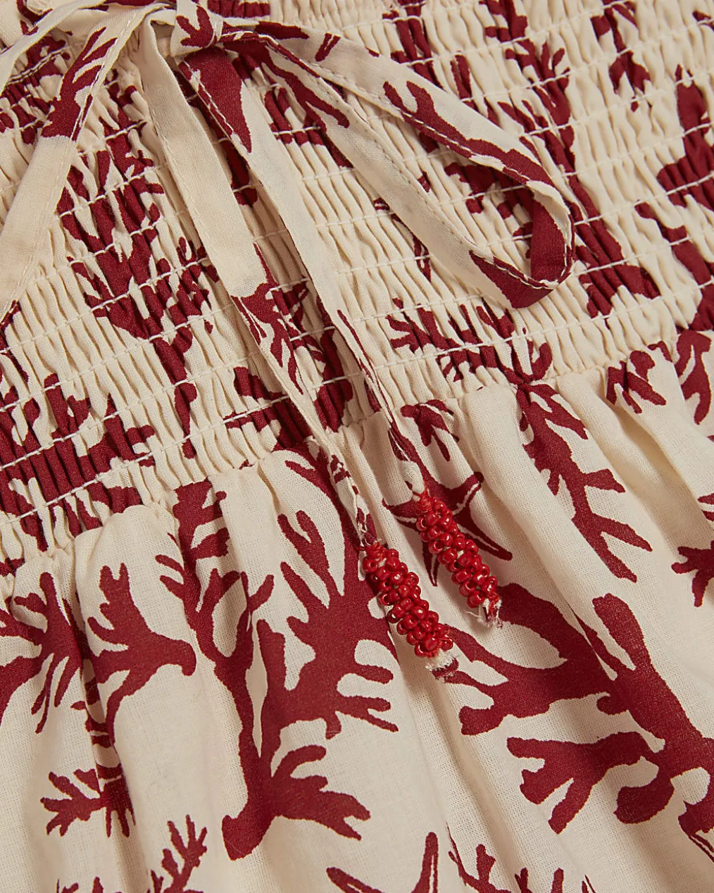 Petite Cream Coral Print Mini Dress