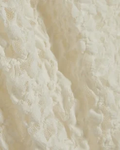 Petite Cream Lace Halter Cowl Neck Top