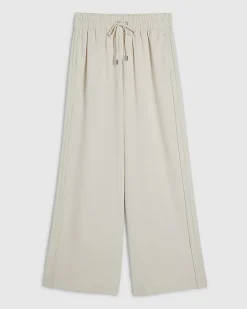 Petite Cream Wide Leg Tailored Joggers