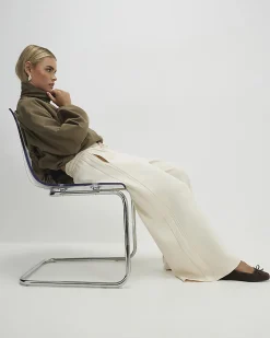 Petite Cream Wide Leg Tailored Joggers
