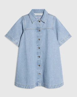 Petite Denim Button Through Dress
