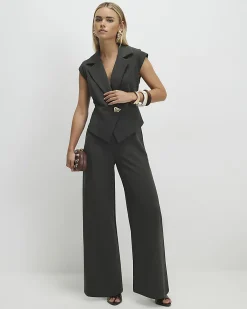 Petite Green Cap Sleeve Wide Leg Jumpsuit