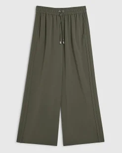 Petite Khaki Wide Leg Smart Joggers