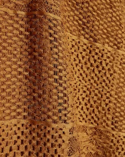 Petite Orange Lace Midi Skirt