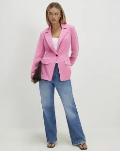 Petite Pink Cinch Back Blazer