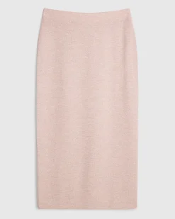 Petite Pink Metallic Midi Skirt