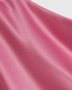 Petite Pink One Shoulder Maxi Slip Dress