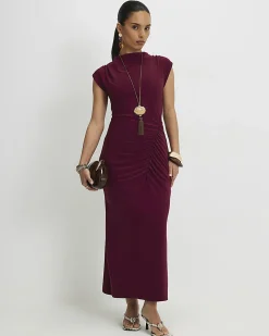 Petite Purple Ruched Maxi Dress