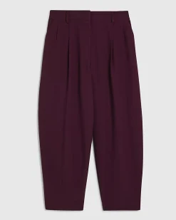 Petite Red Barrel Leg Trousers