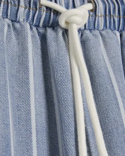 Petite Stripe Wide Leg Pyjama Style Jeans